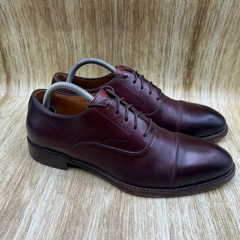 Beckett Simonon Dean Oxford Men's Size 8 Bordeaux Leather Cap Toe Dress Shoes